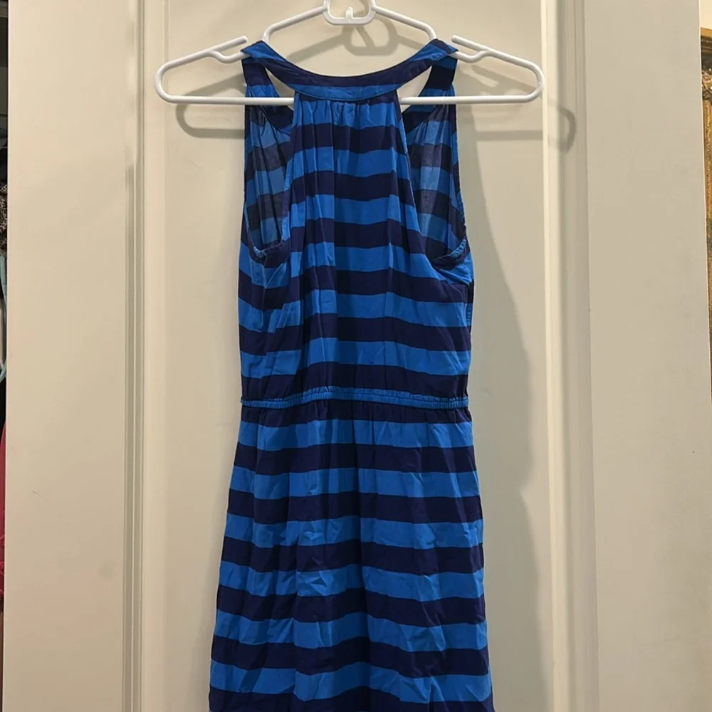 NWOT Old Navy Striped Racerback Tank Shirt Dress elastic waist Rayon size XS